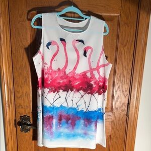 Flamingo Print Sleeveless Top